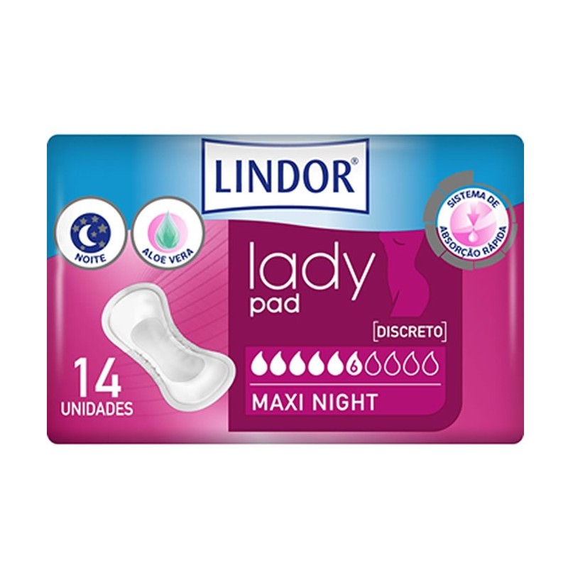 Lindor Lady Pad Maxi Night 6 Drops
