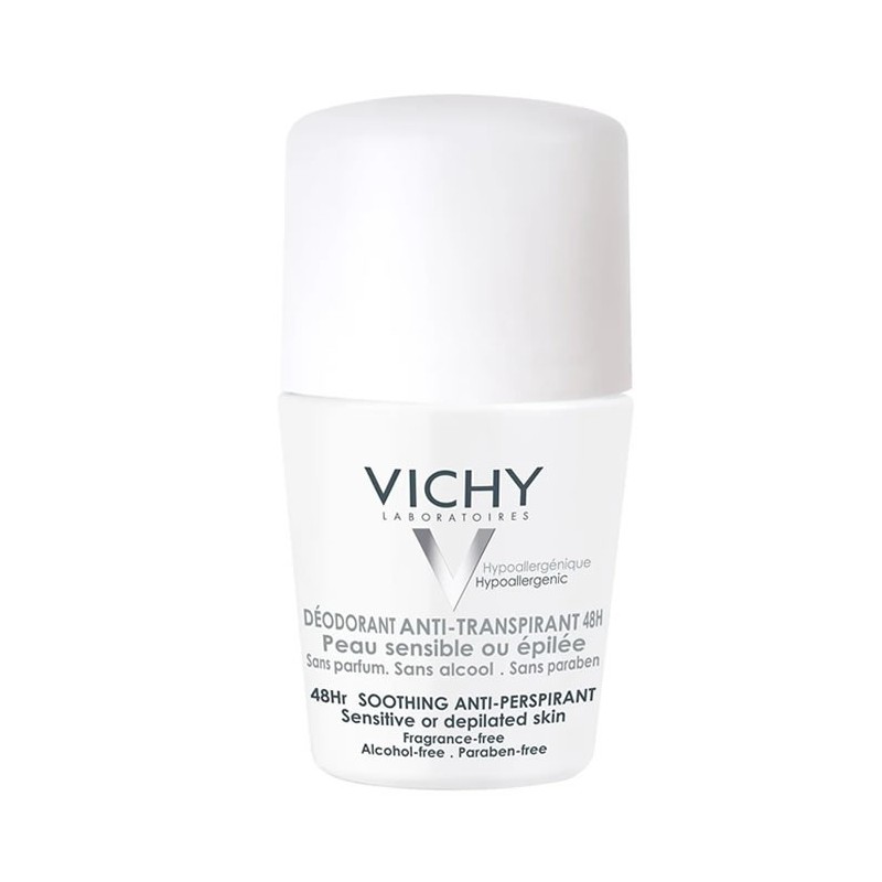 Vichy Déodorant 48H Roll On Anti Transpirant  Peaux Sensibles Ou Epilées 50ml