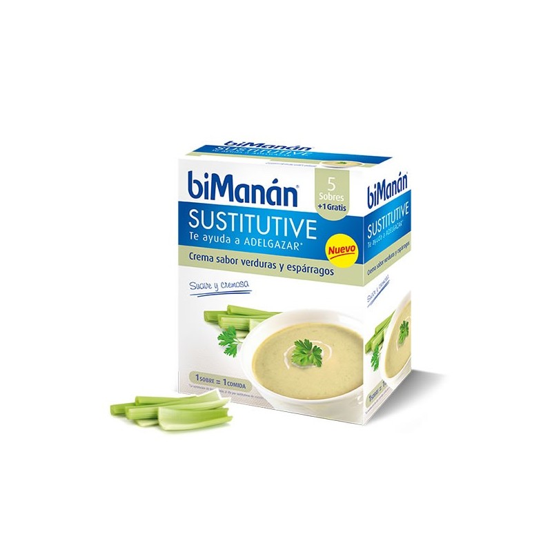 Bimanan Sustitutive Crème aux Légumes et Asperges 5x1 Unités 330g