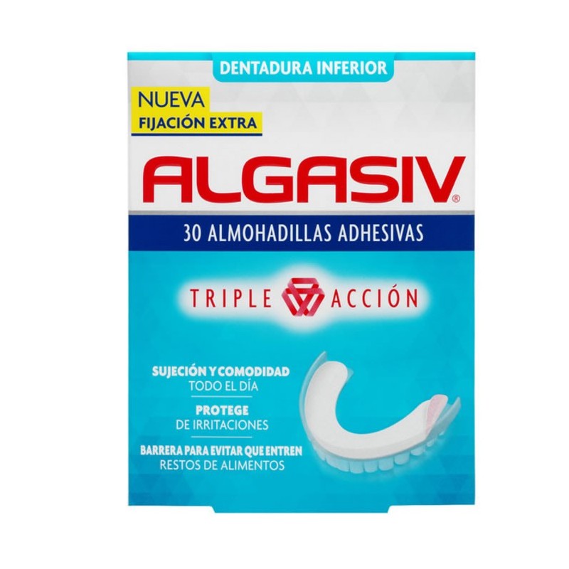 Algasiv Adhésifs Pour Prothèses Dentaires 30 Coussinets Inferieurs