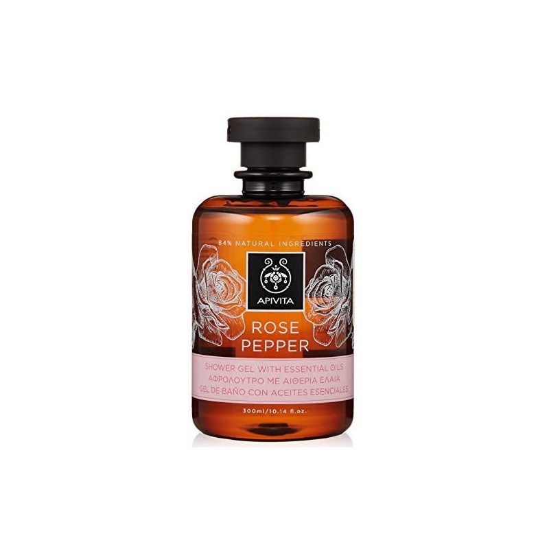 Apivita Rose Pepper Shower Gel with Essential Oils 300ml