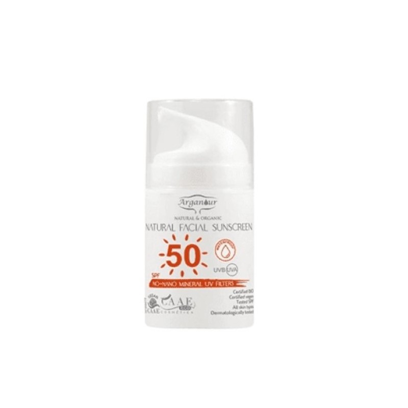 Arganour Natural & Organic Crème Solaire Visage Spf50 50ml