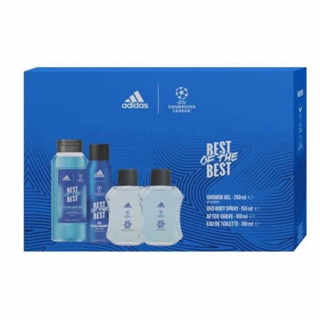 Adidas Champions League Best Of The Best Eau De Toilettte Vaporisateur 100ml Coffret 4 Produits