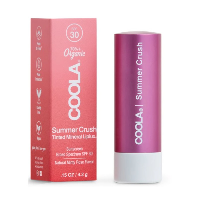 Coola Mineral Liplux Organic Tinted Lip Balm Sunscreen Summer Crush Spf30 4.2ml