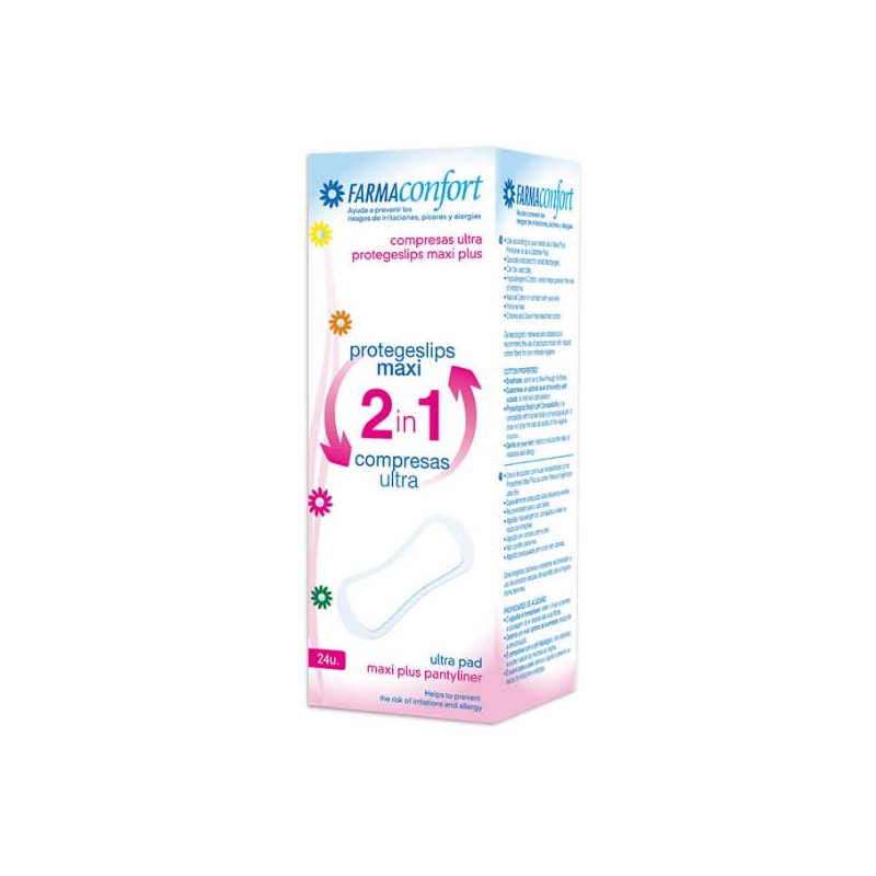 FarmaConfort Protège-Slip Maxi 2in1 Serviette hygiénique Ultra 24 Unité