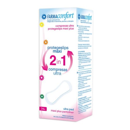 FarmaConfort Protège-Slip Maxi 2in1 Serviette hygiénique Ultra 24 Unité