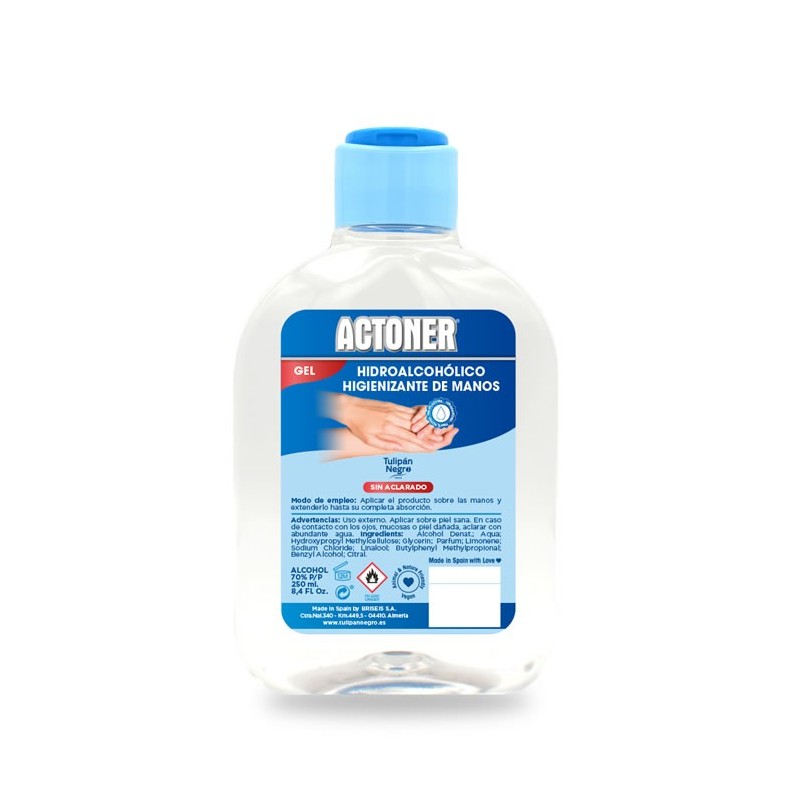Actoner Gel Hydroalcoolique Hygiénisant Pour Les Mains 250ml