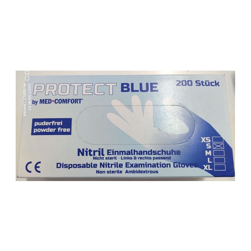 Protect Blue Guantes de Nitrilo 200 unidades talla S