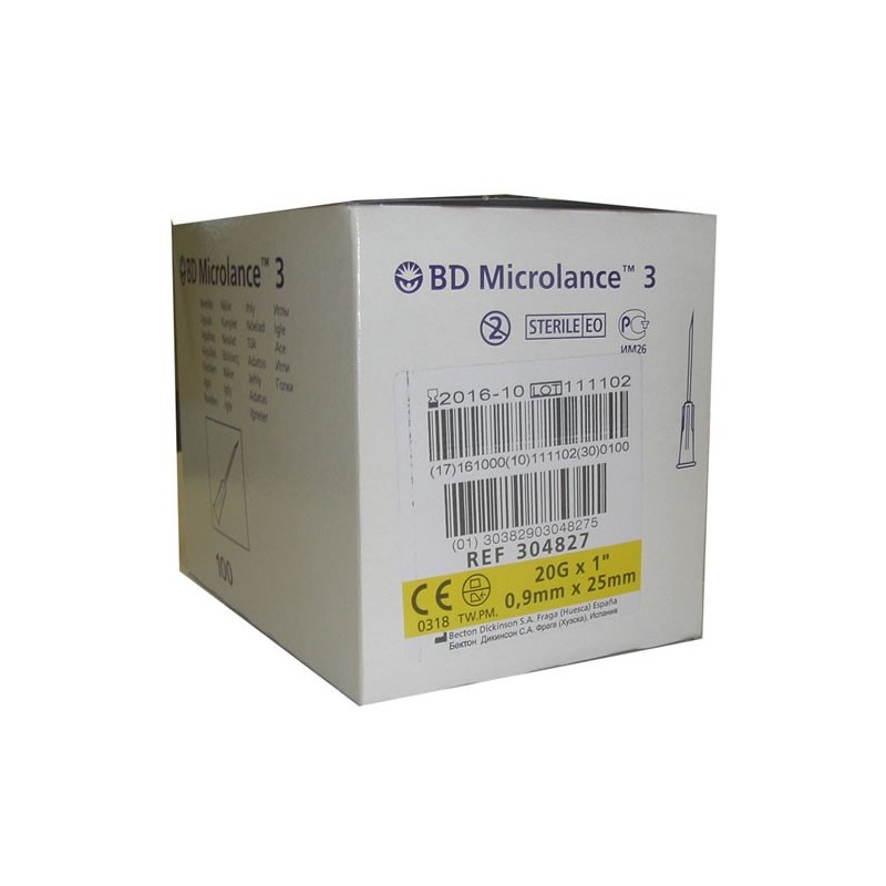 BD Microlance Aiguille 0,9mm x 25mm 100 Unités