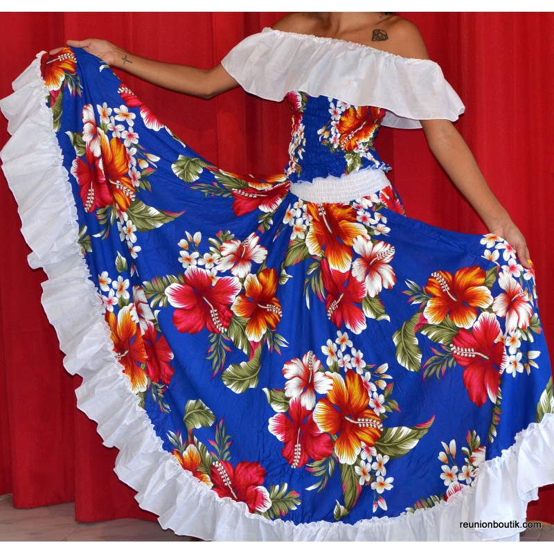 Ensemble sega Kouleur Lontan bleu 36/42