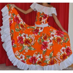 Ensemble sega Kouleur Lontan orange 36/42