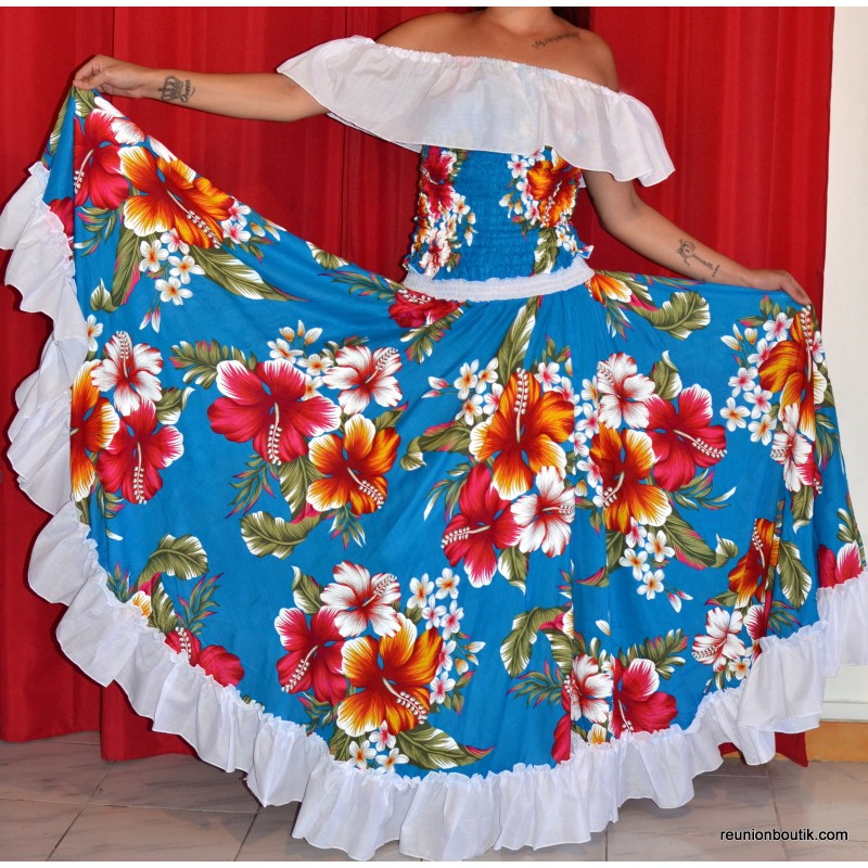 Ensemble sega Kouleur Lontan turquoise 36/42