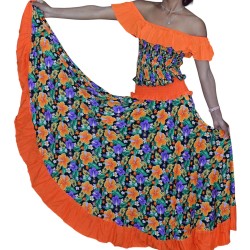 Robe sega taille 36/38 Lontan 2 Fleurs pro orange