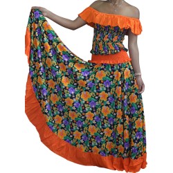 Robe sega taille 36/38 Lontan 2 Fleurs pro orange