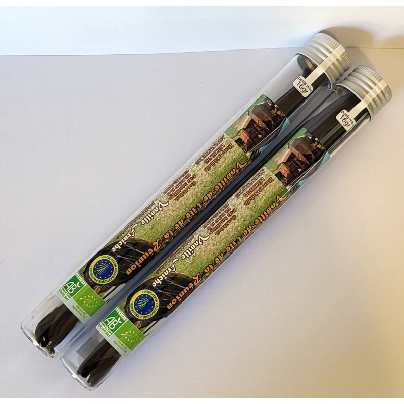 Tube de Vanille Reunion fraiche Bio IGP 2/3 gousses
