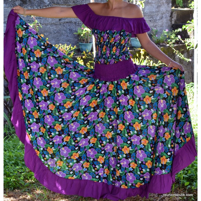 Robe sega taille 48 Lontan 2 Fleurs pro parme
