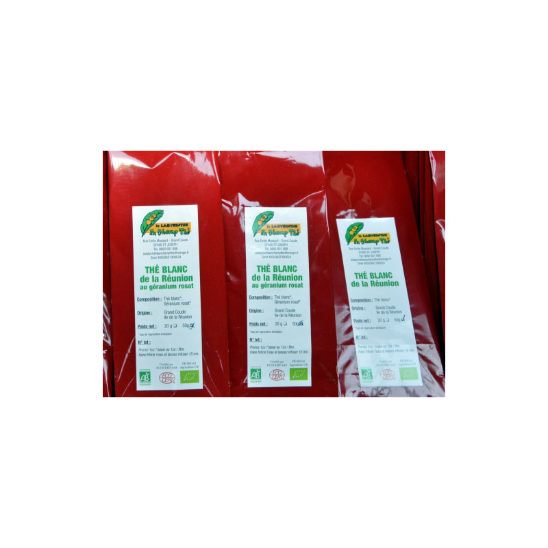 Thé blanc Menthe Réunion Bio 50 grammes