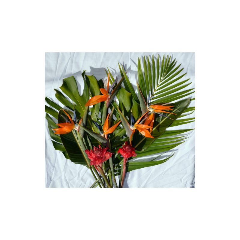 Colis Fleurs Exotiques De La Réunion Métisse 9 Fleurs Bouquet